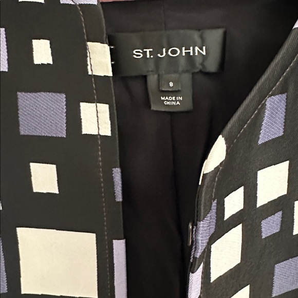 St. John Abstract Geometric‎ Patterned Women's Coat - Picture 3 of 3